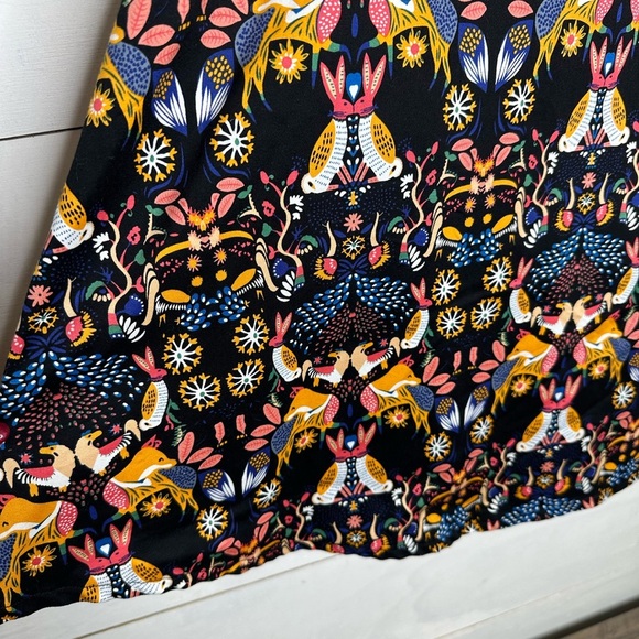 Anthropologie Eva Franco Fox Hare Wilderness Whimsey Animal Skirt Size 4 - Picture 2 of 6